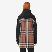 Sweat à capuche oversize à motif check - Black