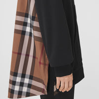 Sweat à capuche oversize à motif check - Black