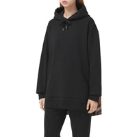 Sweat à capuche oversize à motif check - Black