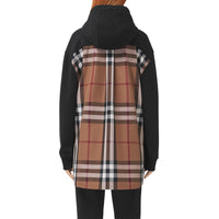 Sweat à capuche oversize à motif check - Black