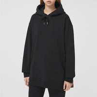 Sweat à capuche oversize à motif check - Black