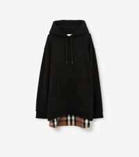 Sweat à capuche oversize à motif check - Black