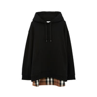 Sweat à capuche oversize à motif check - Black