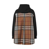 Sweat à capuche oversize à motif check - Black