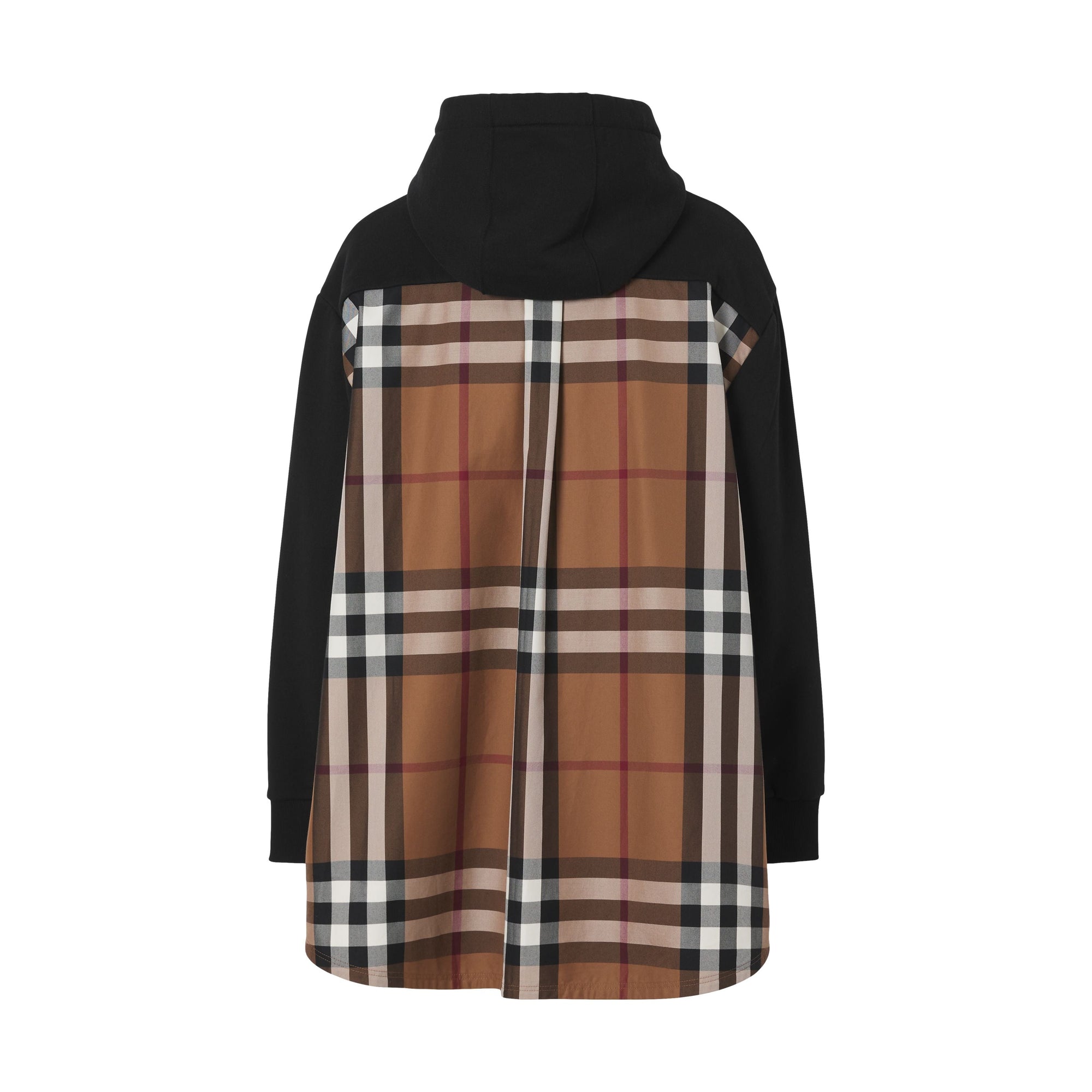 Sweat à capuche oversize à motif check - Black