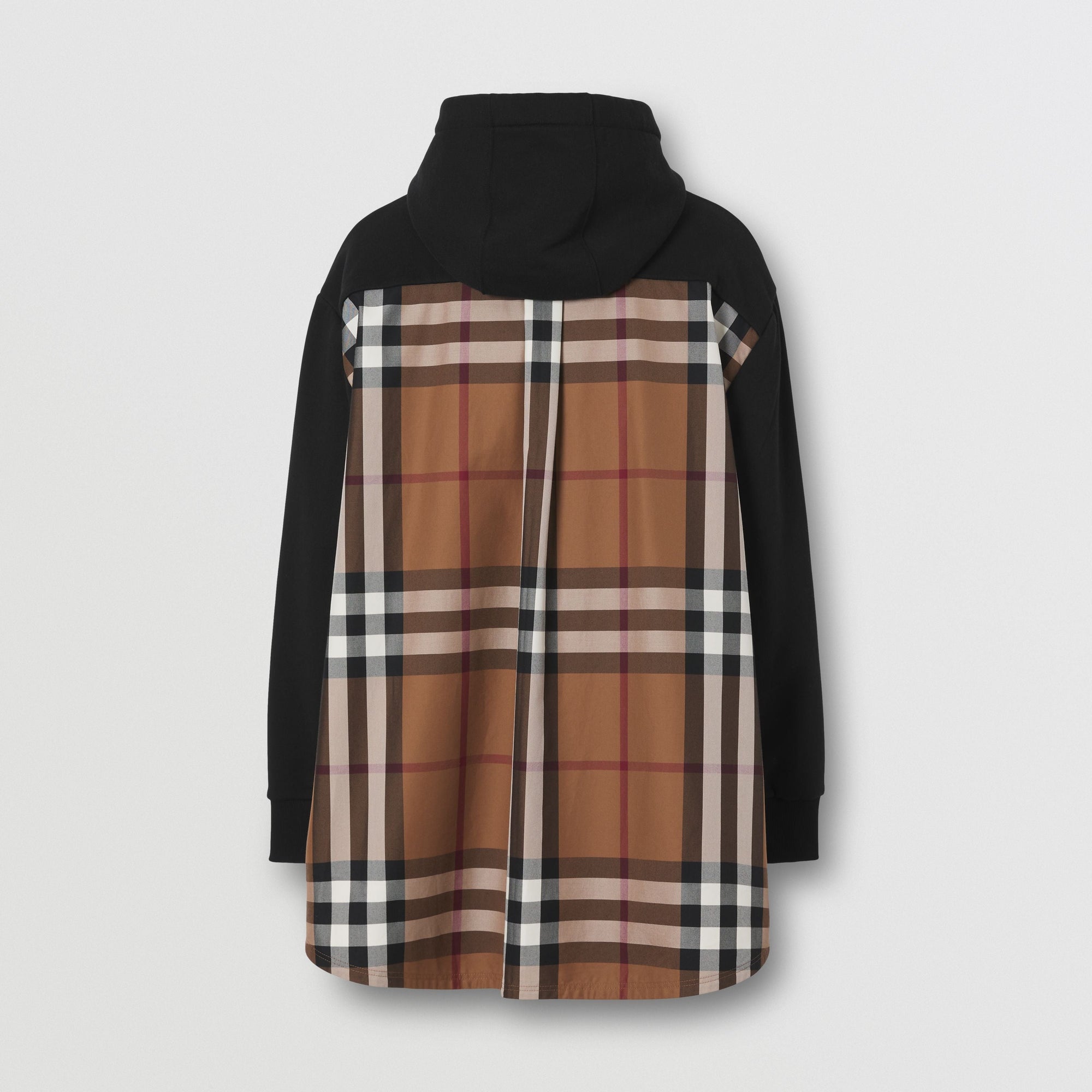 Sweat à capuche oversize à motif check - Black