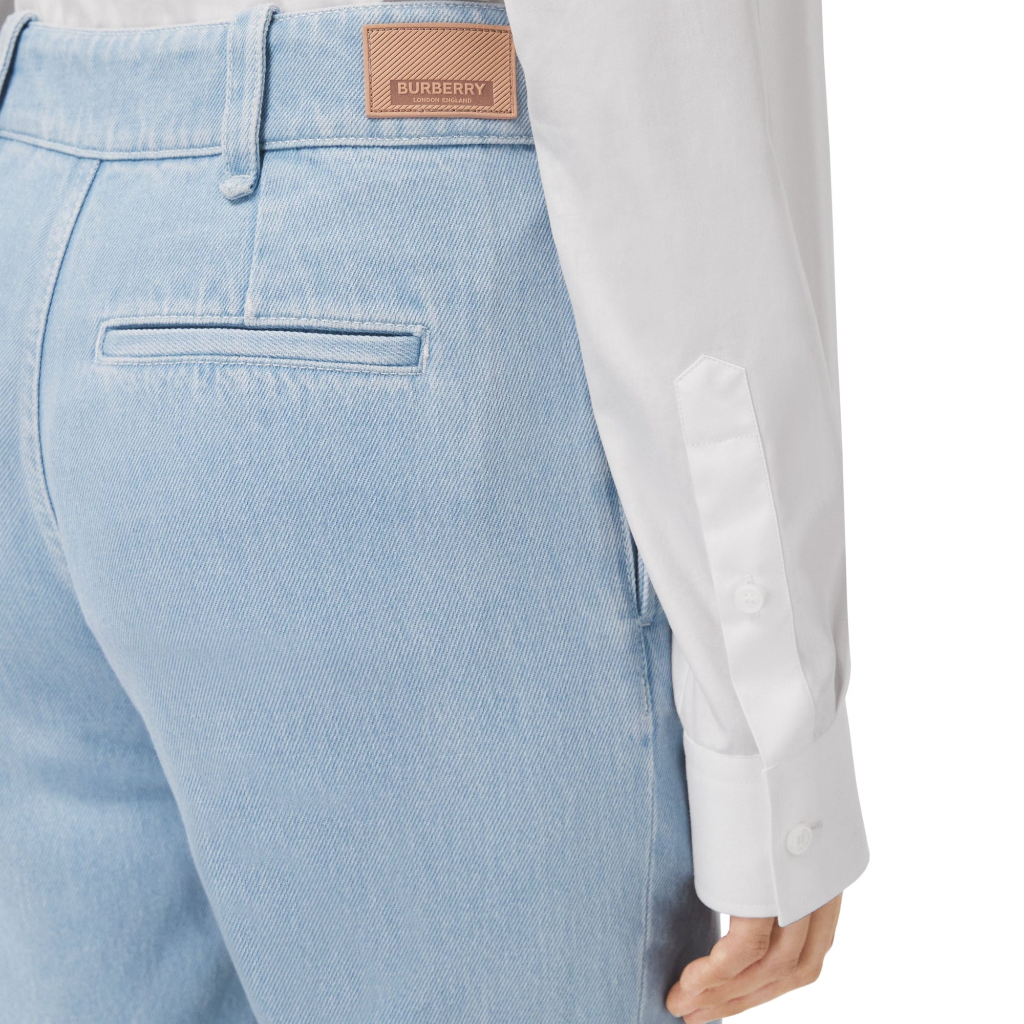 Jean droit en denim délavé - Light Indigo