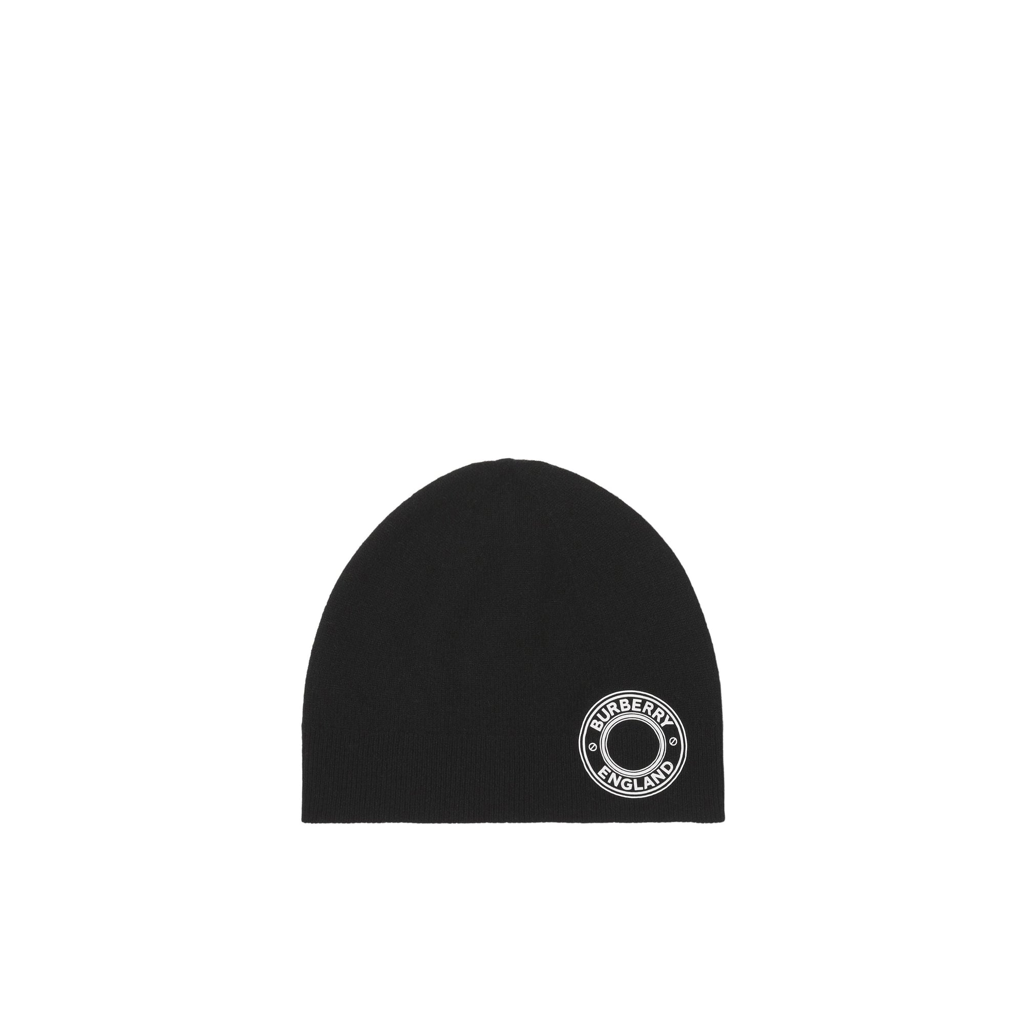 Bonnet en cachemire mélangé à logo - Black