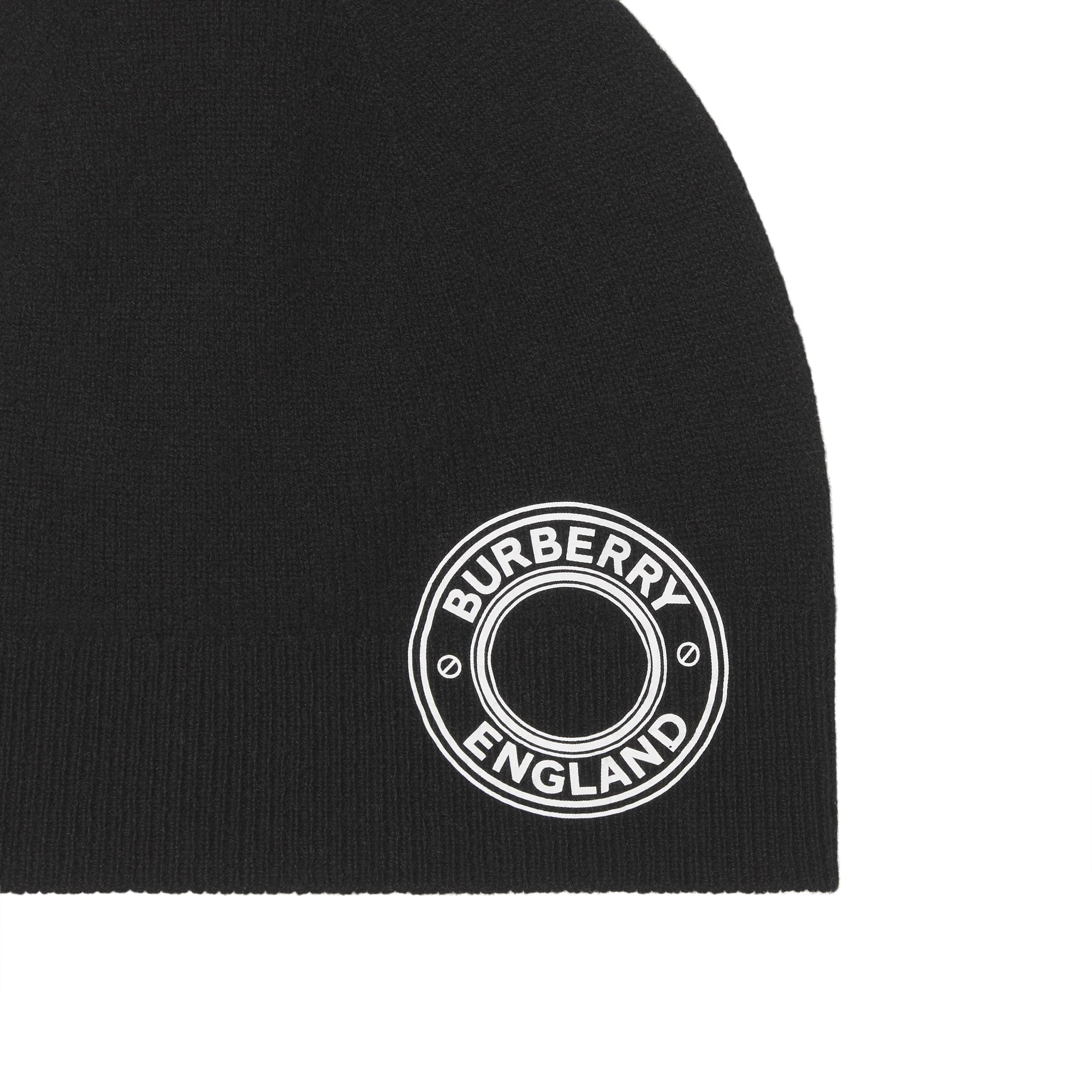Bonnet en cachemire mélangé à logo - Black