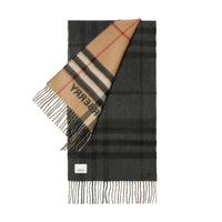 Écharpe en cachemire à motif check - Archive Beige & Black