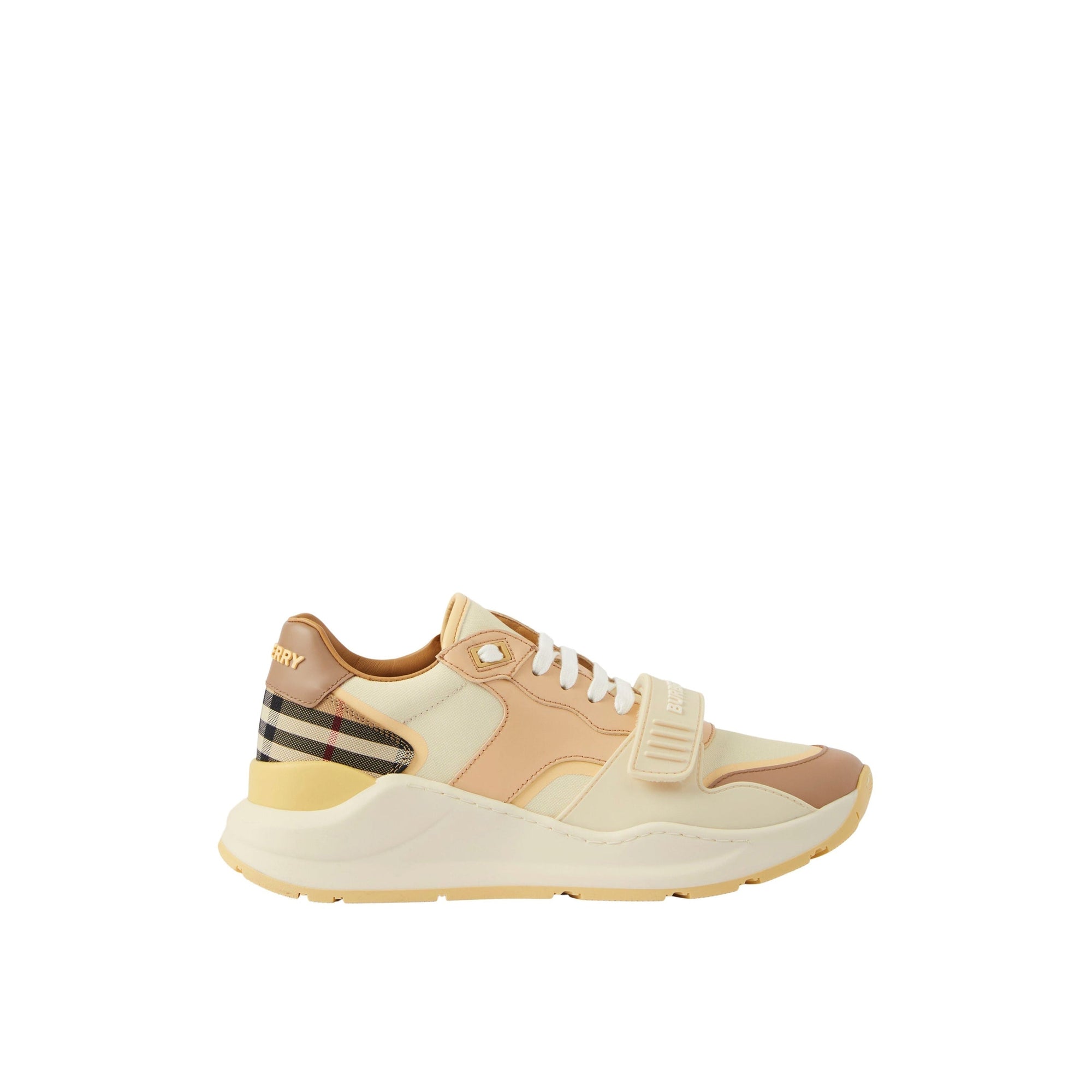 Sneakers en cuir et coton à motif check - Vanilla & Check