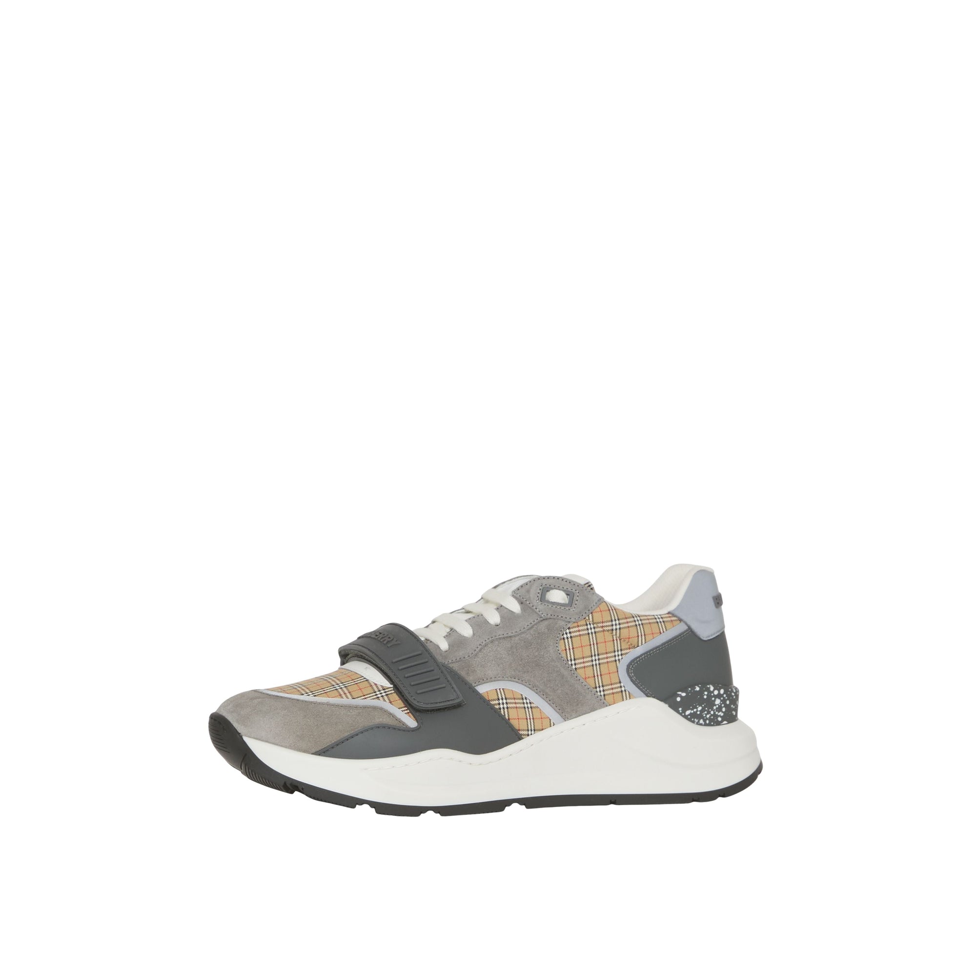 Sneakers à motif check en cuir - Archive Beige & Grey