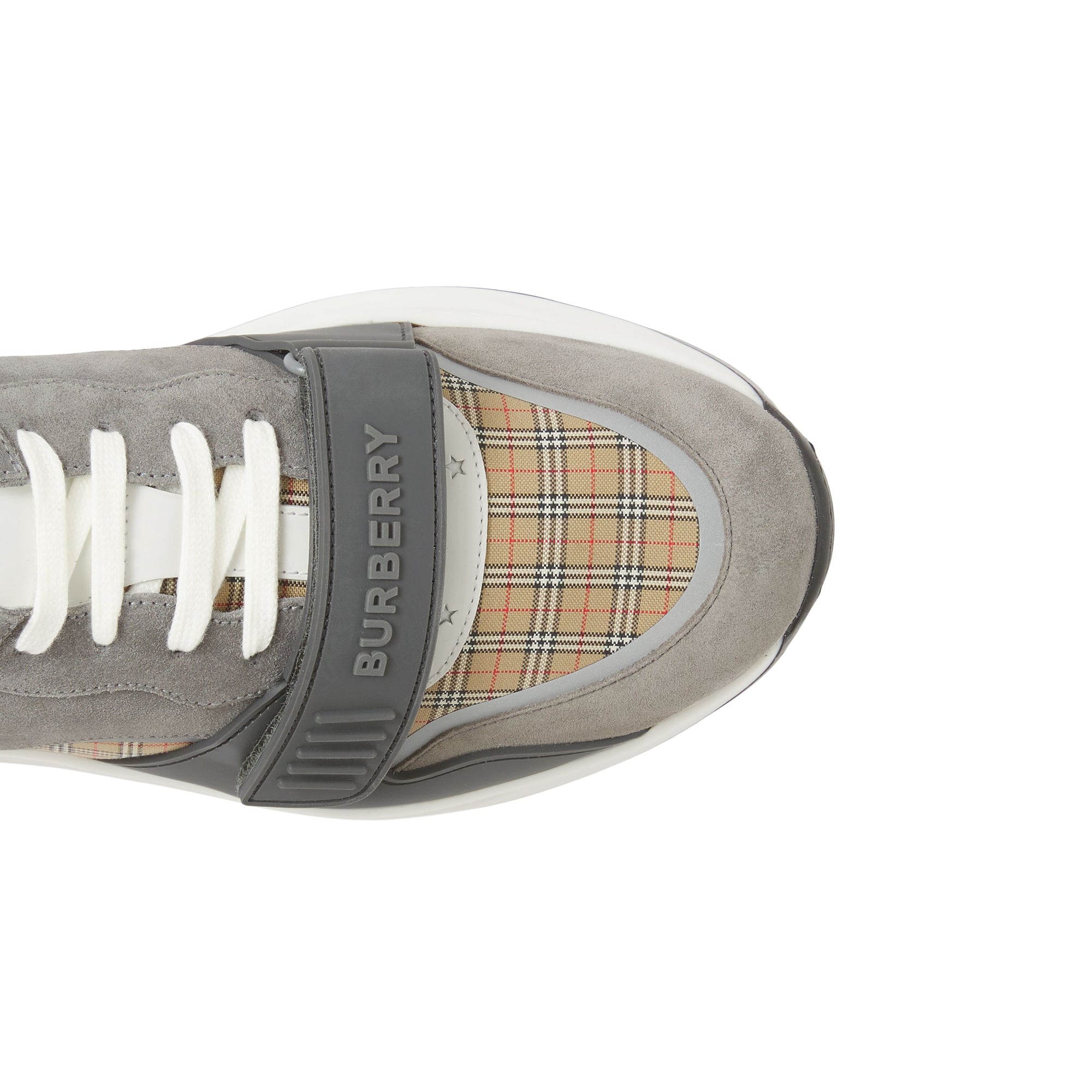 Sneakers à motif check en cuir - Archive Beige & Grey