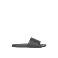 Mules plates en cuir perforé - Black