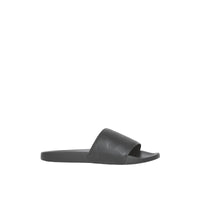 Mules plates en cuir perforé - Black