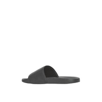 Mules plates en cuir perforé - Black