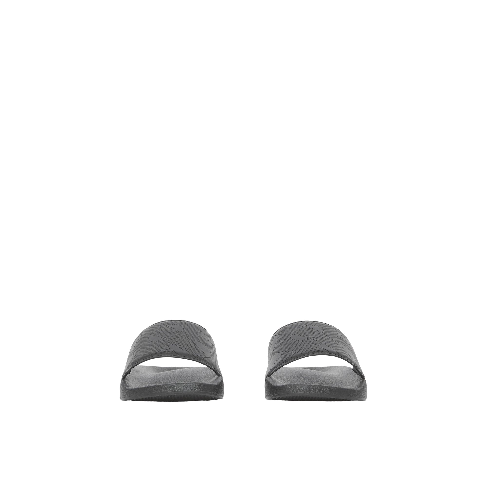 Mules plates en cuir perforé - Black