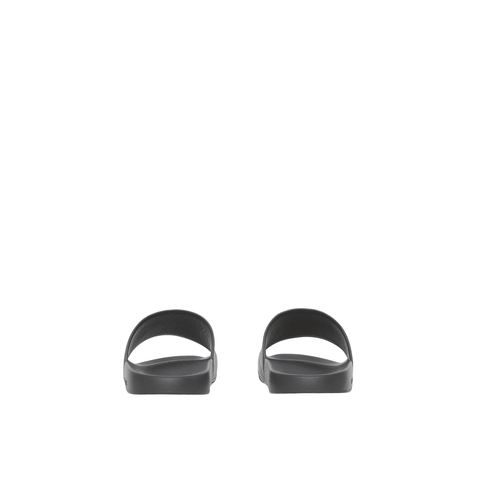 Mules plates en cuir perforé - Black
