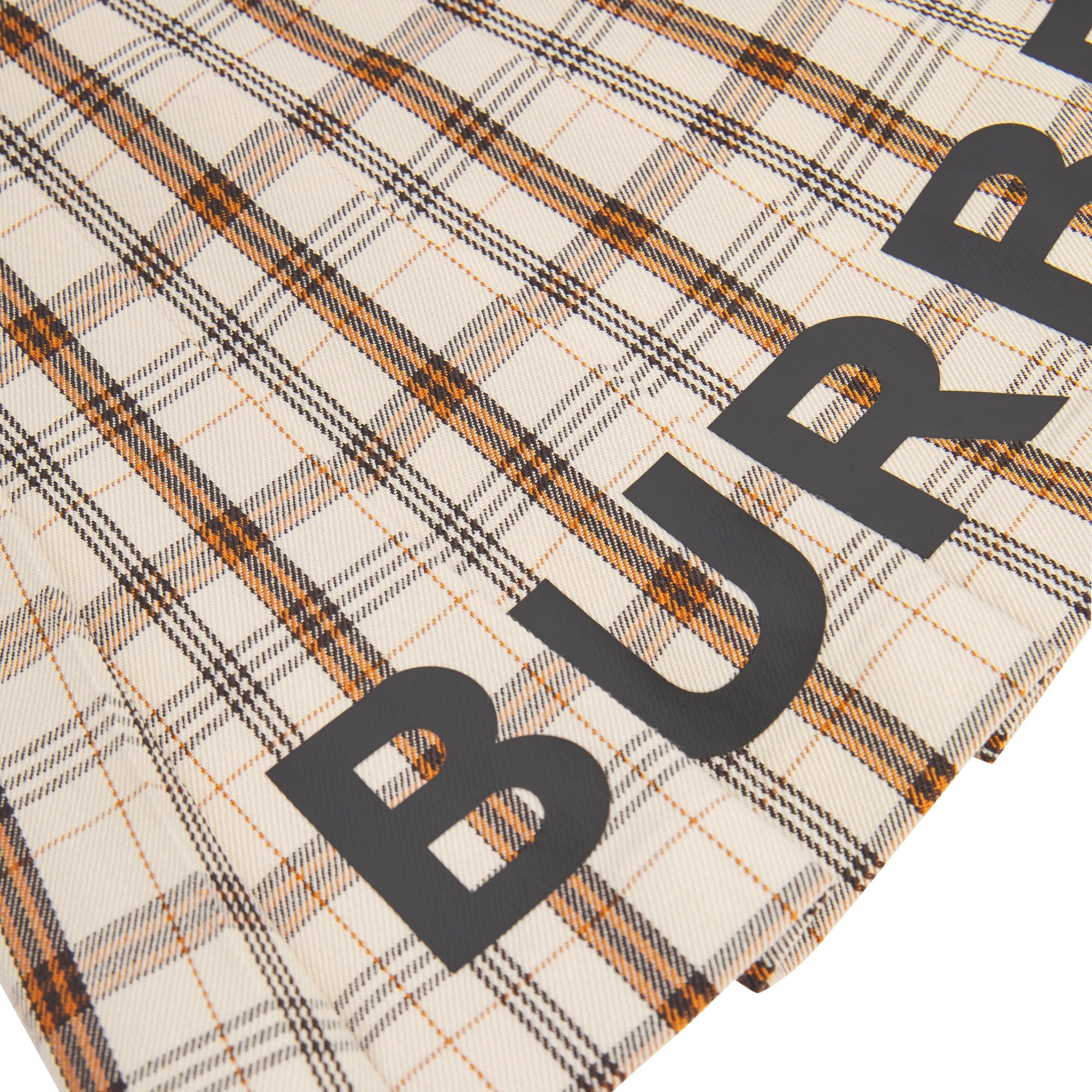 Jupe plissée en laine à motif check à logo - Beige Check