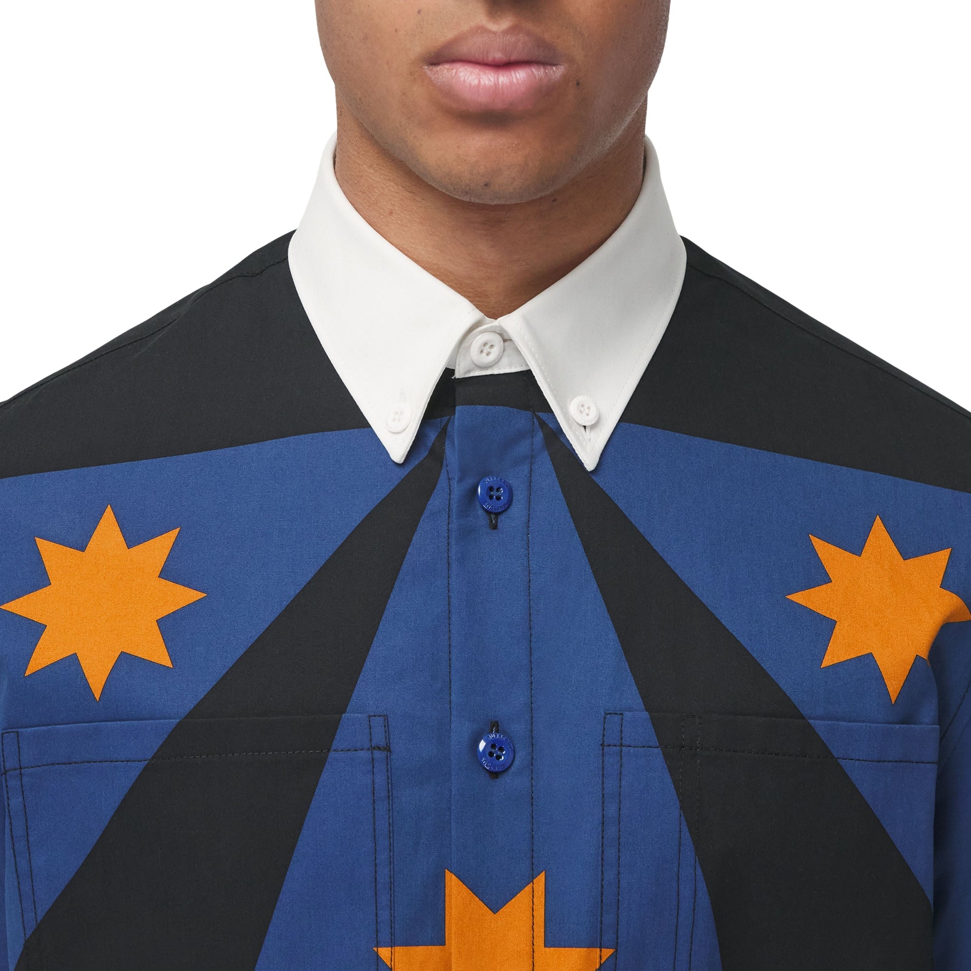 Chemise à manches courtes à imprimé géométrique - Bright Navy