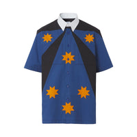 Chemise à manches courtes à imprimé géométrique - Bright Navy