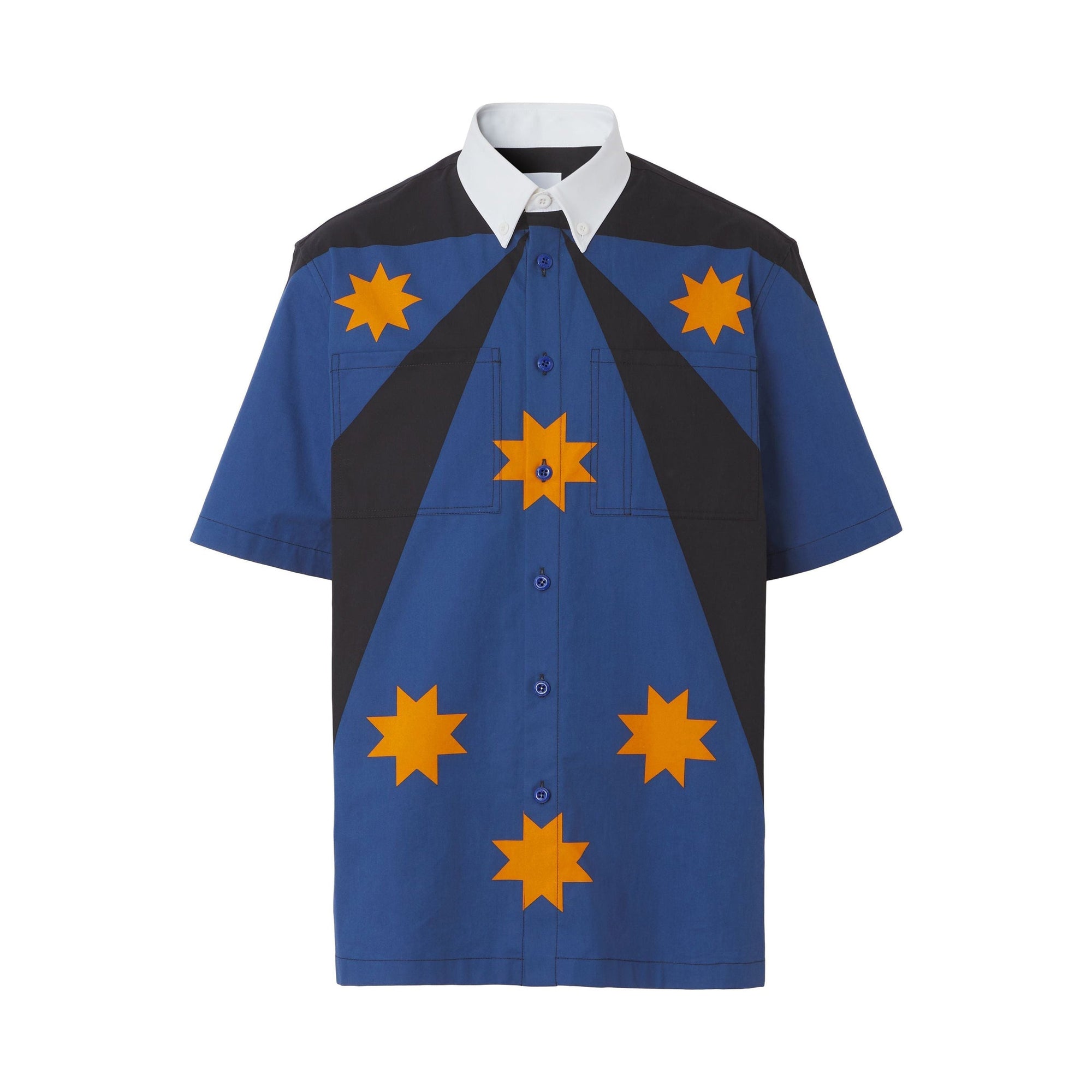 Chemise à manches courtes à imprimé géométrique - Bright Navy