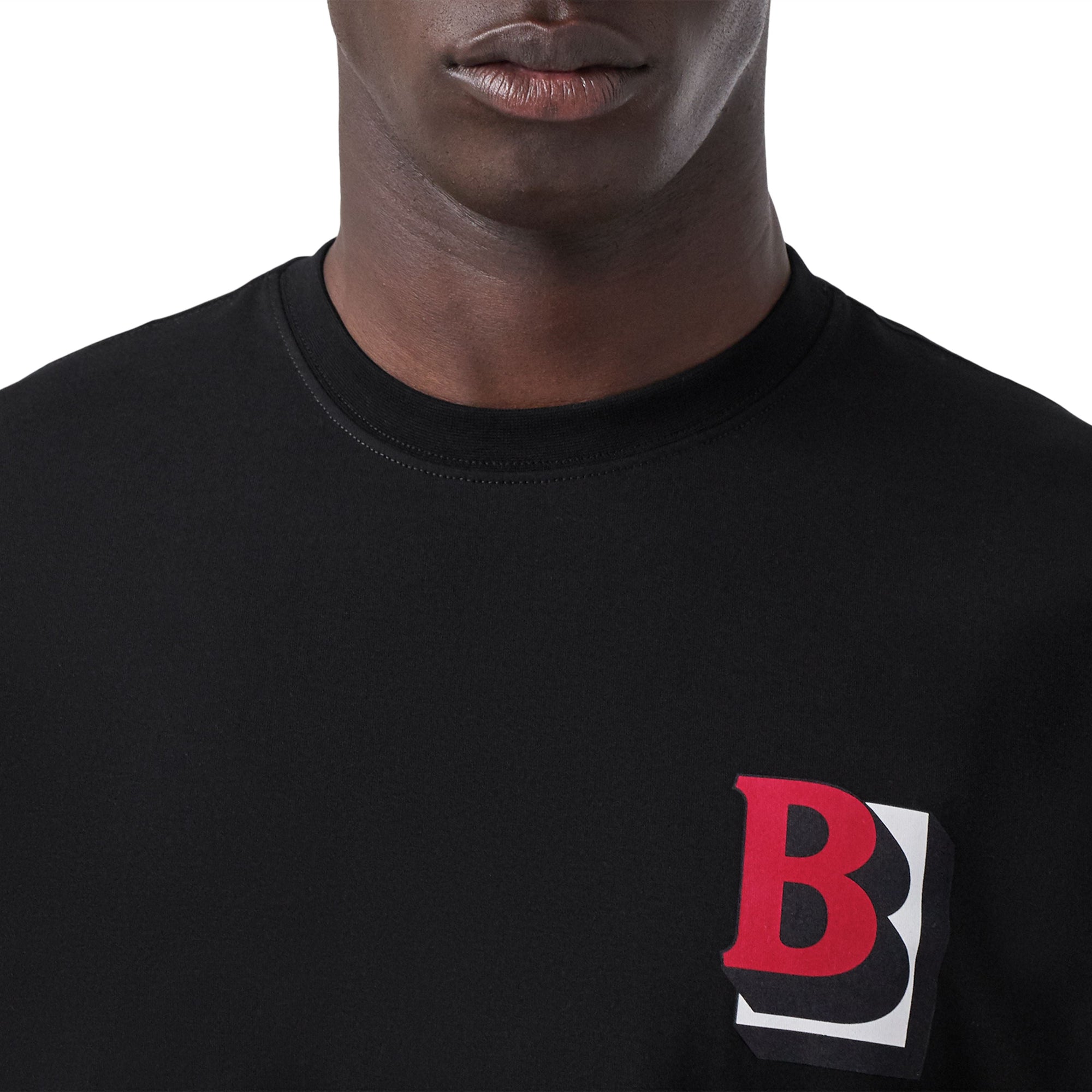 T-shirt oversize en coton à lettre - Black