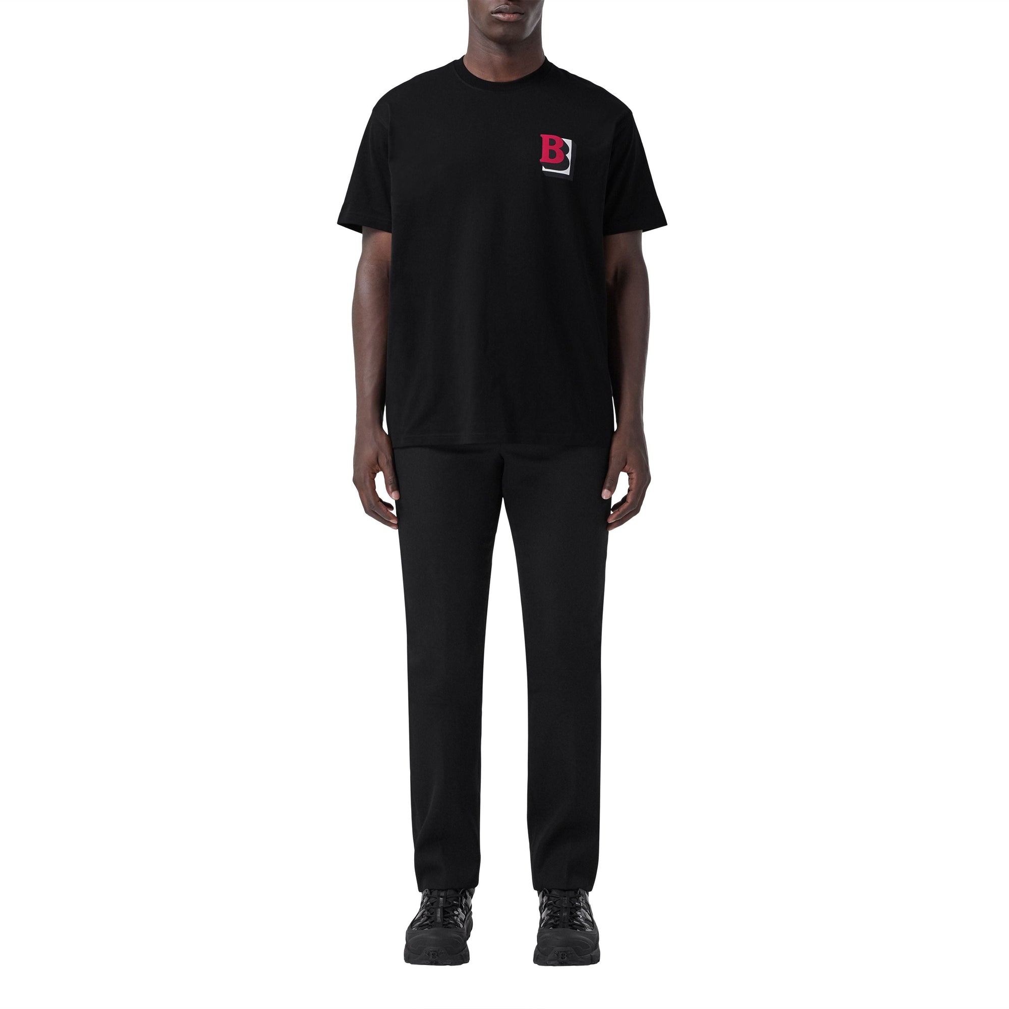 T-shirt oversize en coton à lettre - Black