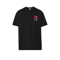 T-shirt oversize en coton à lettre - Black