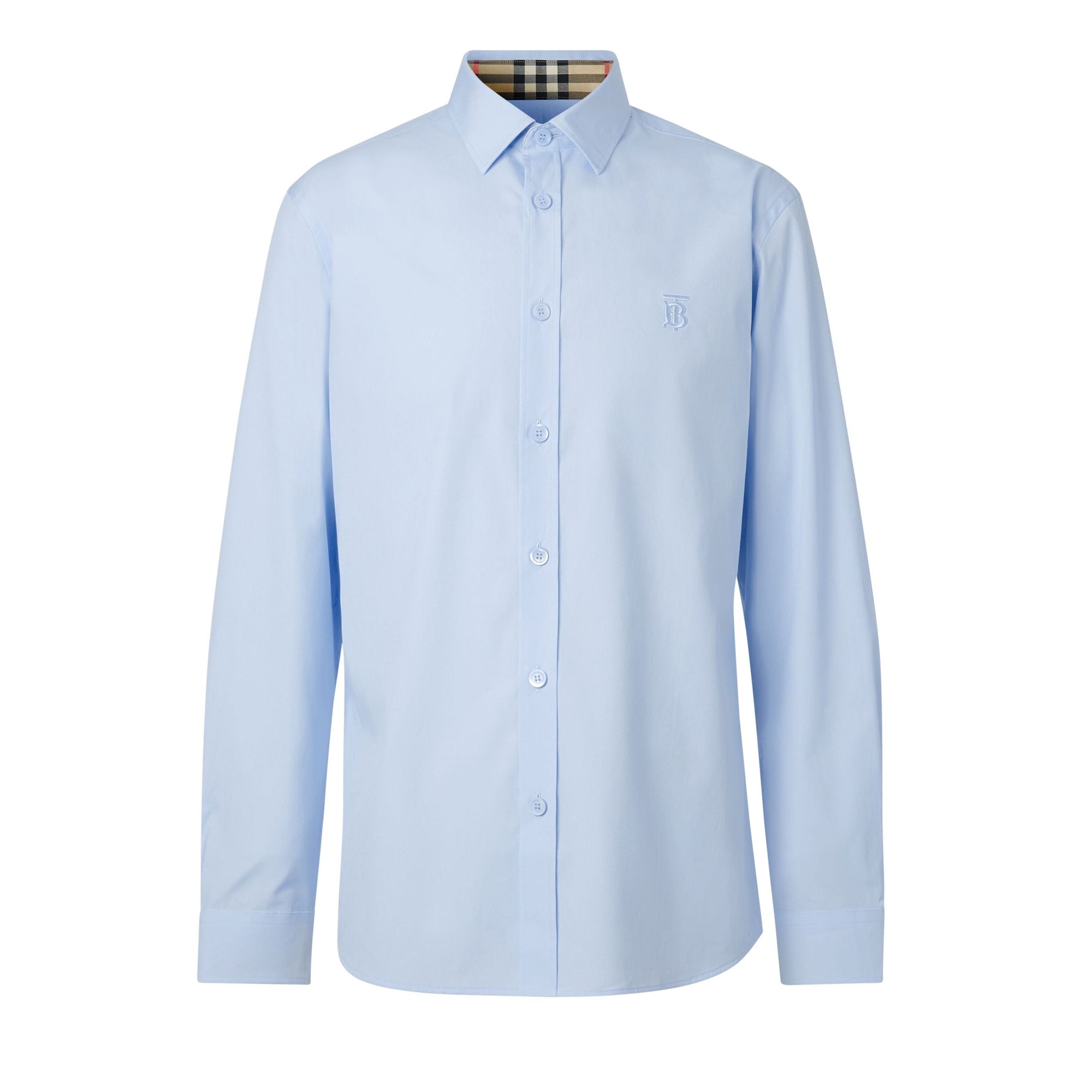 Chemise slim à motif monogramme - Soft Cornflower Blue