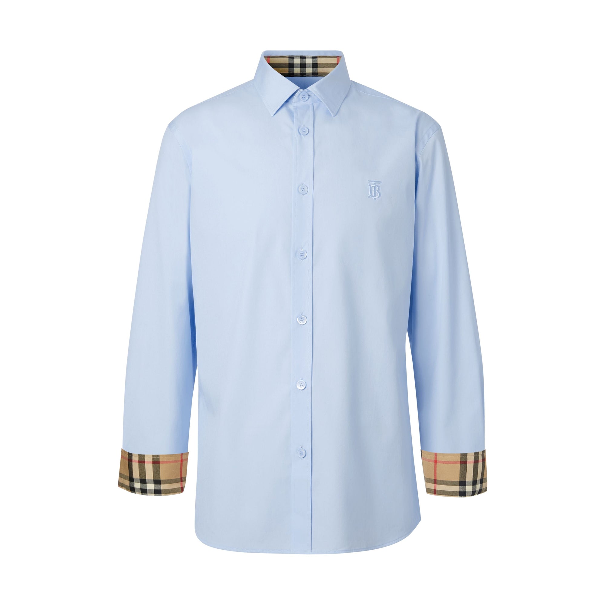 Chemise slim à motif monogramme - Soft Cornflower Blue