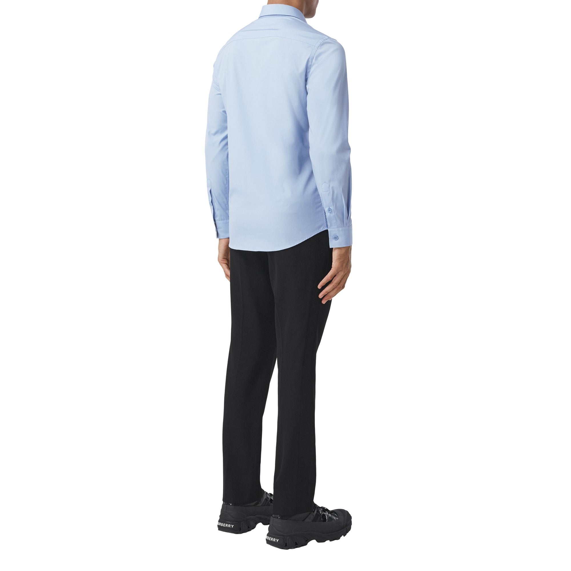 Chemise slim à motif monogramme - Soft Cornflower Blue