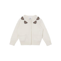 Cardigan en laine à motif Thomas Bear - Ivory