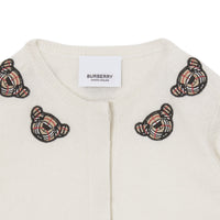Cardigan en laine à motif Thomas Bear - Ivory