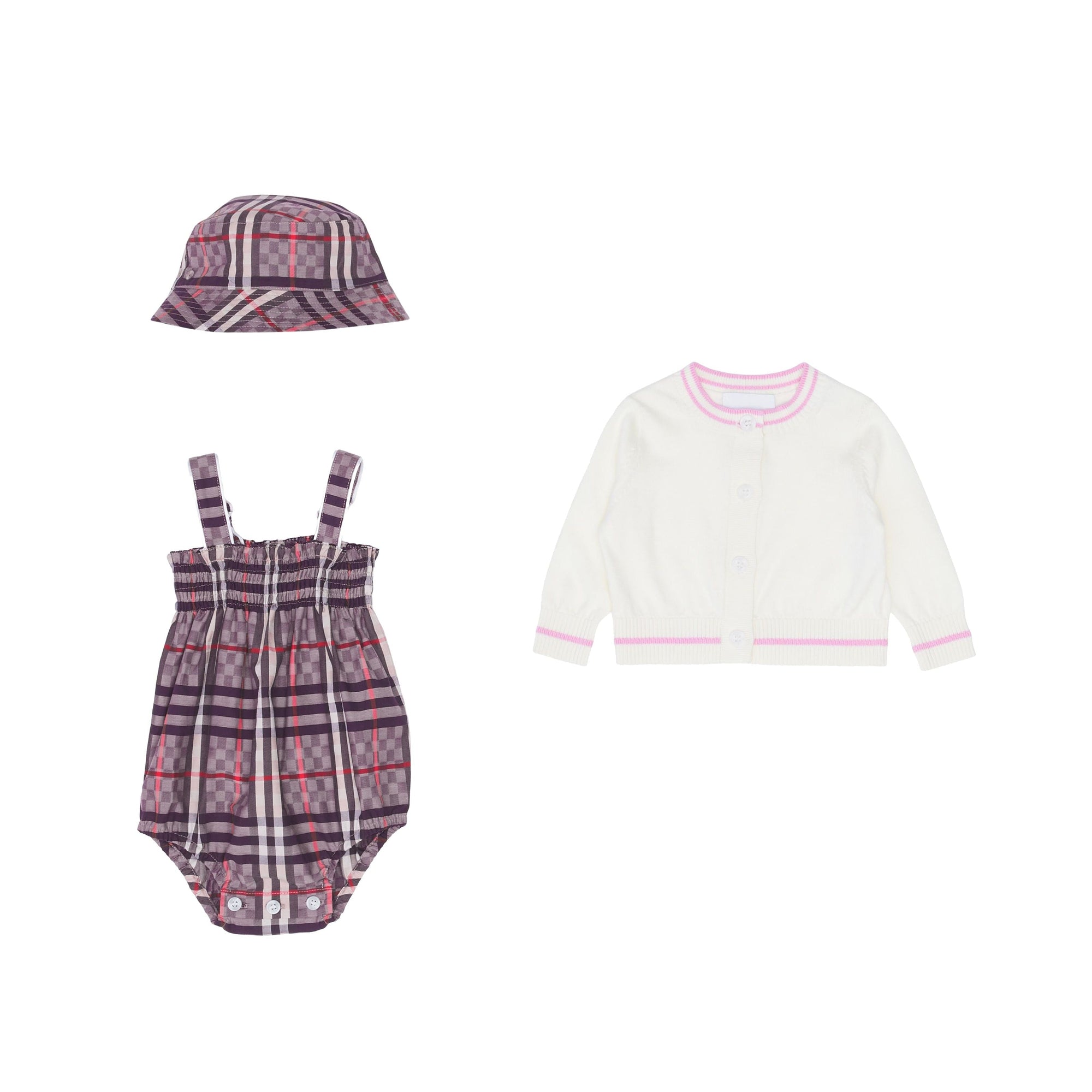 Coffret cadeau trois pièces à damier - Pale Rose heck