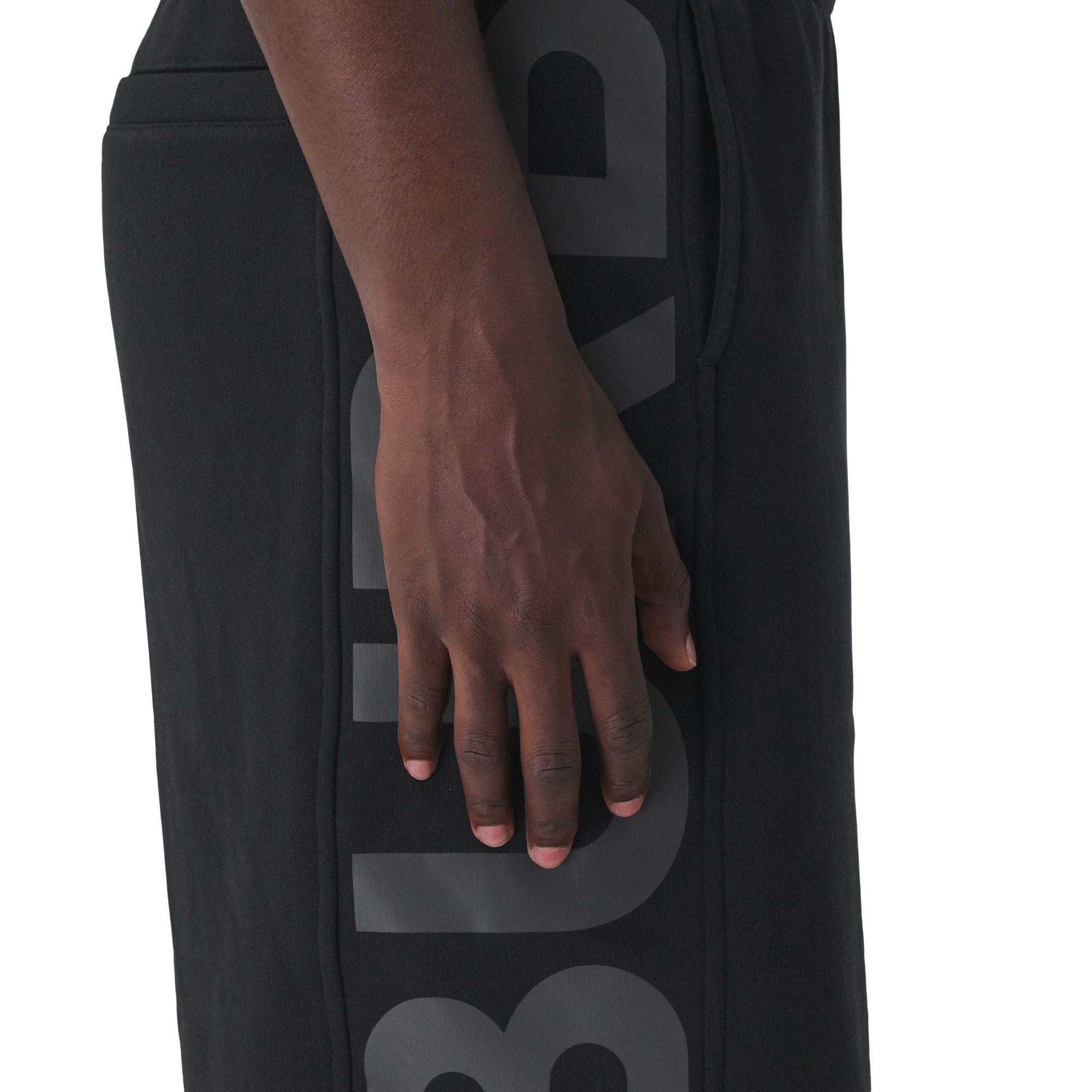Short en coton à logo - Black