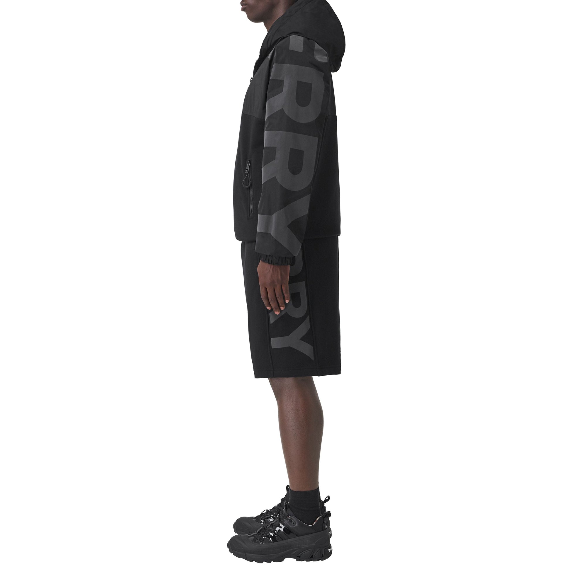 Short en coton à logo - Black