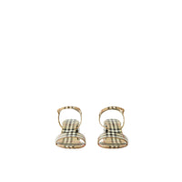 Sandales en cuir verni à motif à motif check - Archive Beige Check