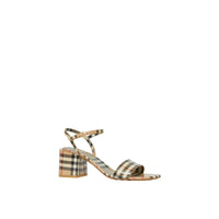 Sandales en cuir verni à motif à motif check - Archive Beige Check