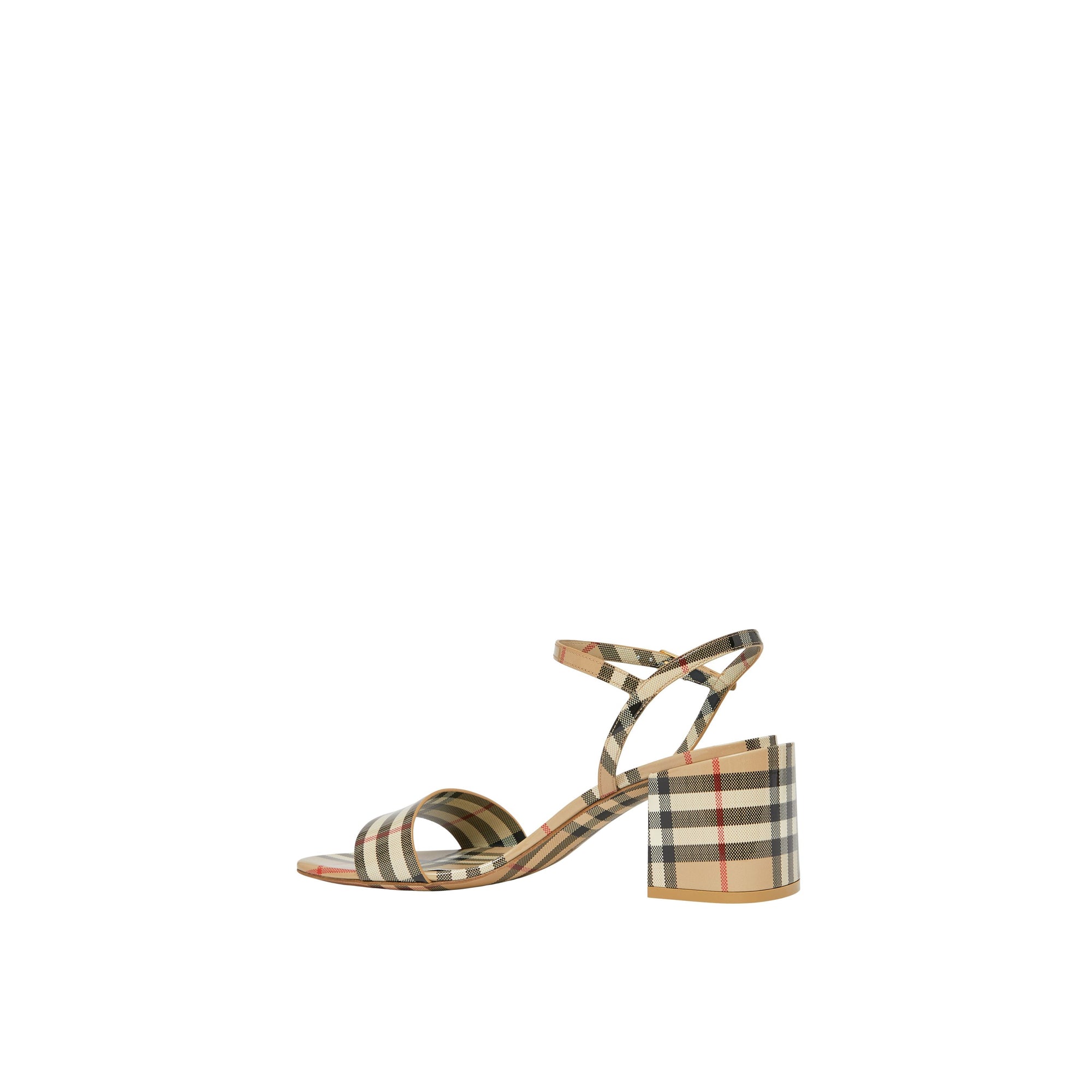 Sandales en cuir verni à motif à motif check - Archive Beige Check