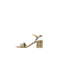 Sandales en cuir verni à motif à motif check - Archive Beige Check