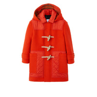 Duffle-coat en laine matelassé - Tangerine