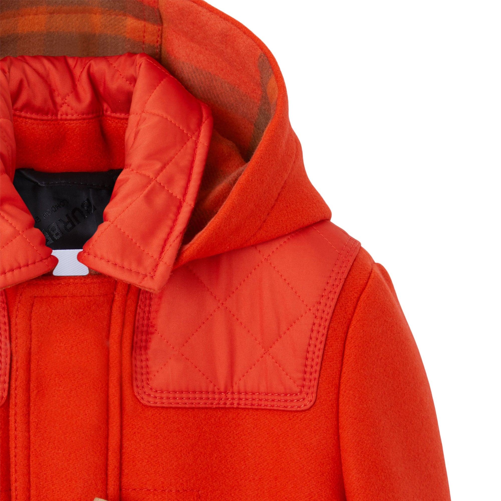 Duffle-coat en laine matelassé - Tangerine
