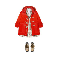 Duffle-coat en laine matelassé - Tangerine