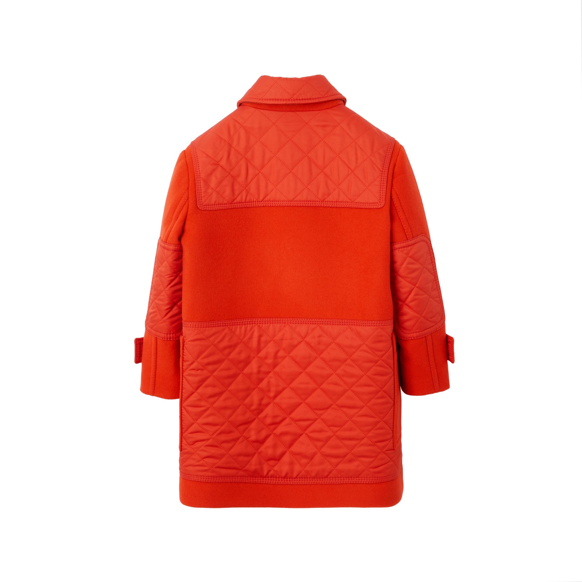 Duffle-coat en laine matelassé - Tangerine