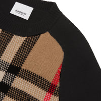 Robe pull en jacquard de laine et cachemire Check - Archive Beige Check
