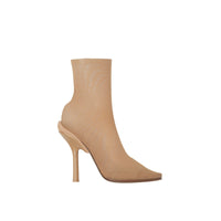 Bottines façon chaussettes en tulle stretch - Beige