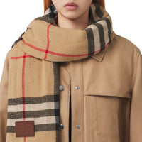 Écharpe en cachemire à motif check - Multi Archive Beige