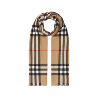 Écharpe en cachemire à motif check - Multi Archive Beige