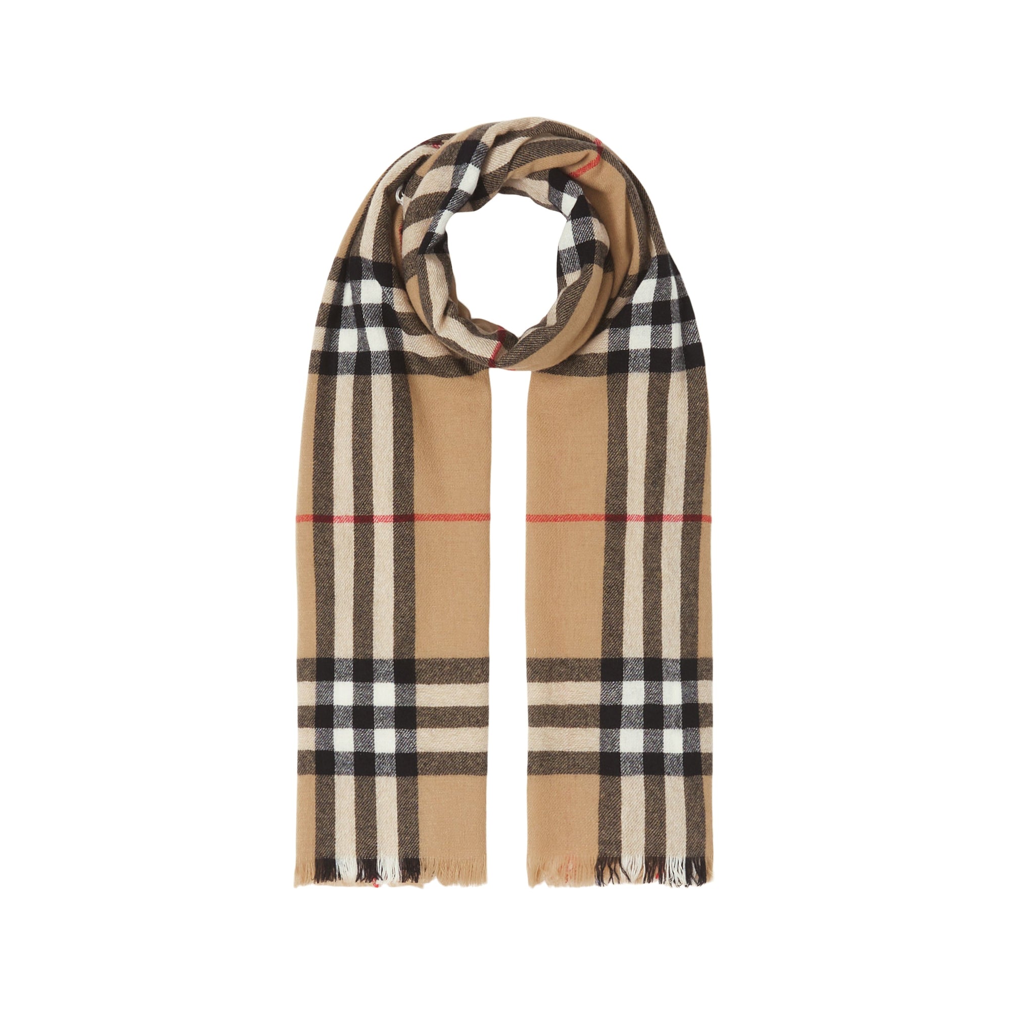 Écharpe en cachemire à motif check - Multi Archive Beige